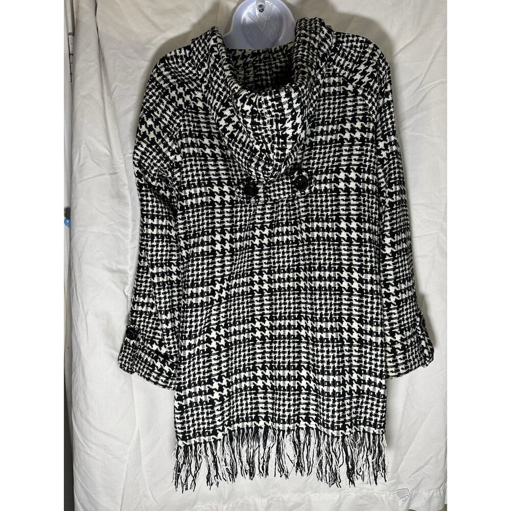 For Cynthia Houndstooth Fringe Jacket Size S - Picture 2 of 16